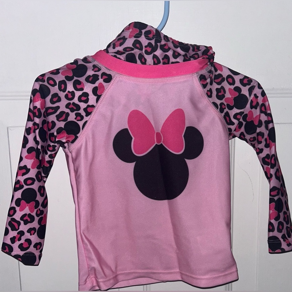 Girls size 12Month Disney Junior Minnie Mouse Rash Guard Swimsuit